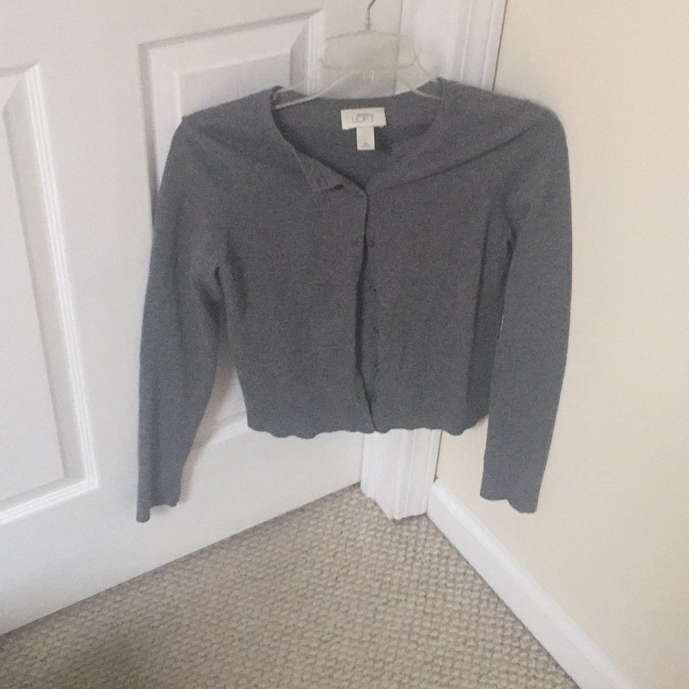Ann Taylor loft XS grey cardigan